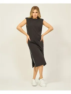 Abito lungo EA7 Logo Series in cotone organico
