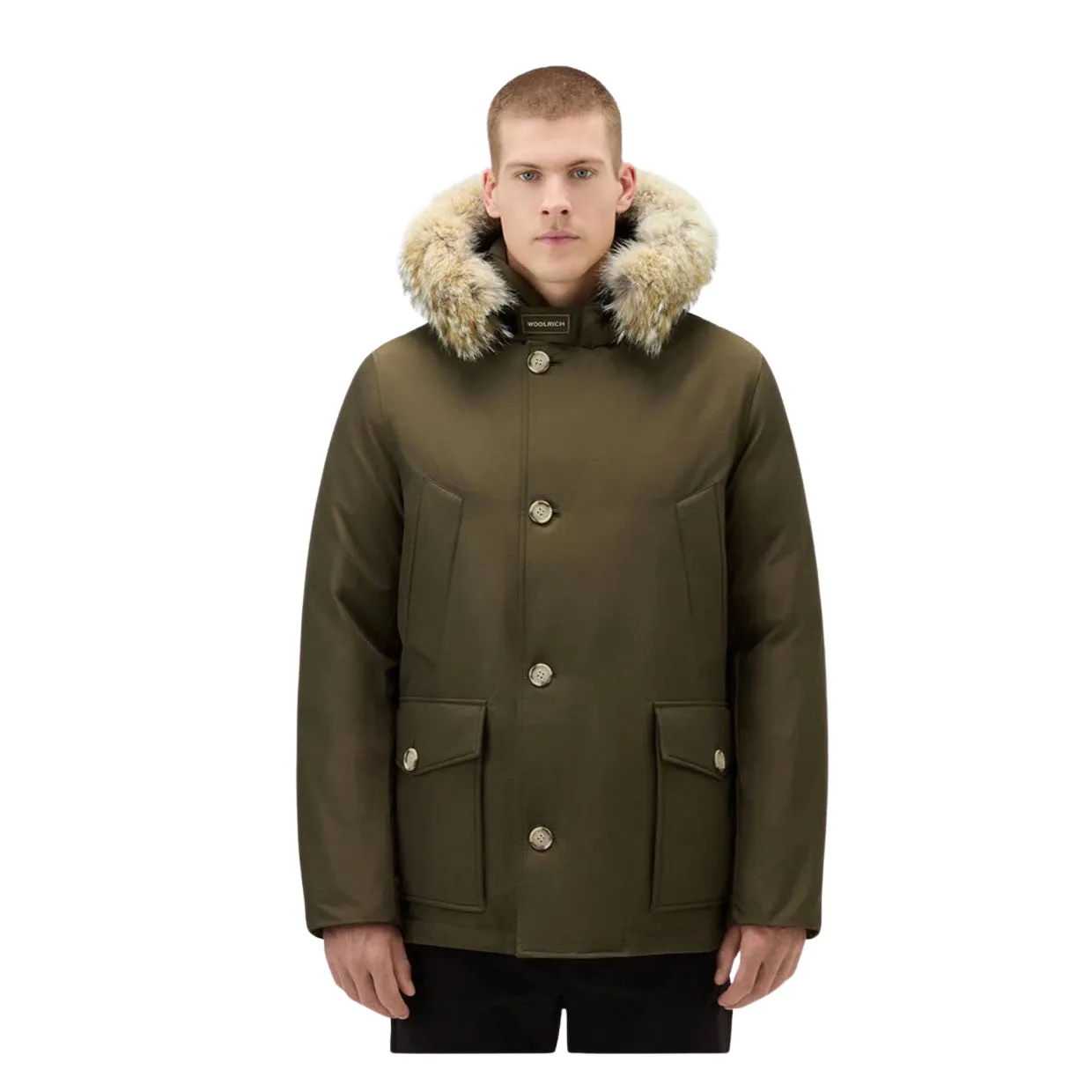 Giubbino Uomo Woolrich Arctic Detachable Fur Anorak Verde