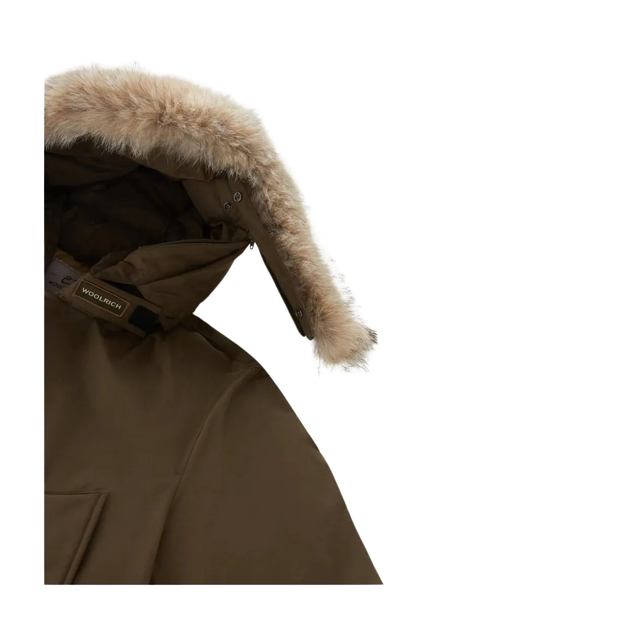 Giubbino Uomo Woolrich Arctic Detachable Fur Anorak Verde