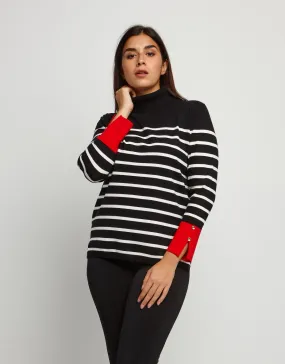 Maglia a righe con collo alto