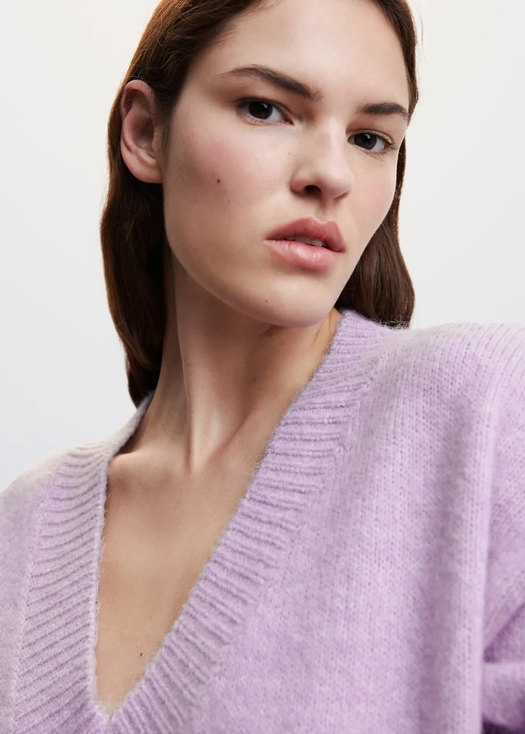 Pullover maglia spessa collo a V