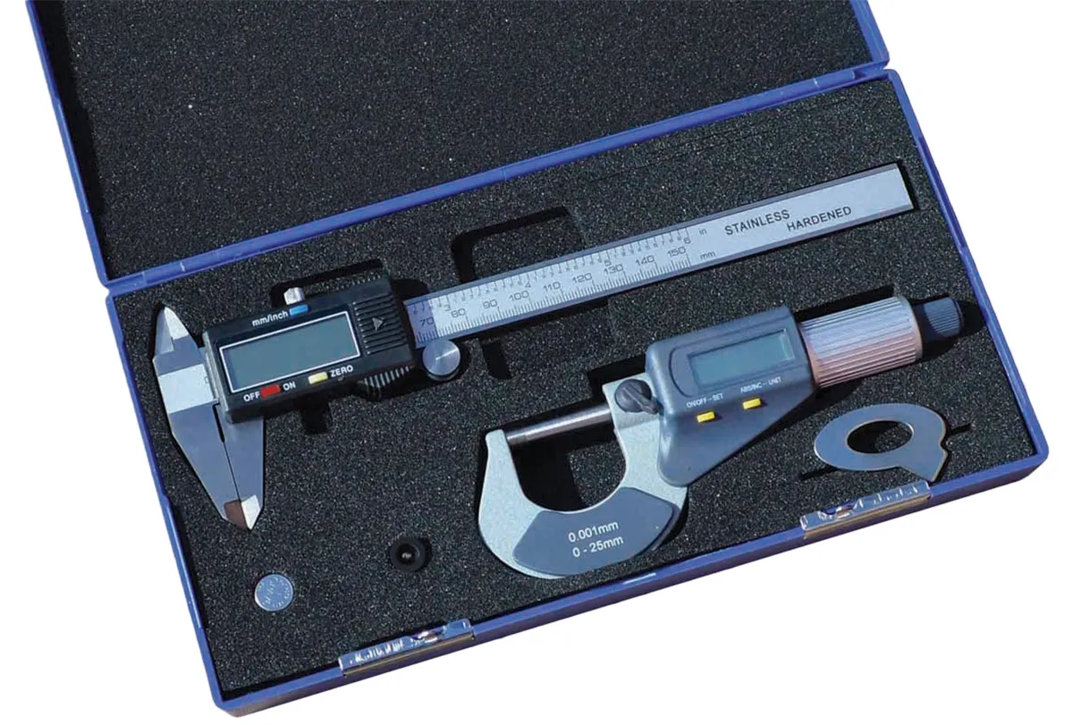 Set di misura RS PRO, Calibro digitale, micrometro, righello; ; metrico e imperiale, Certificazione LAT
