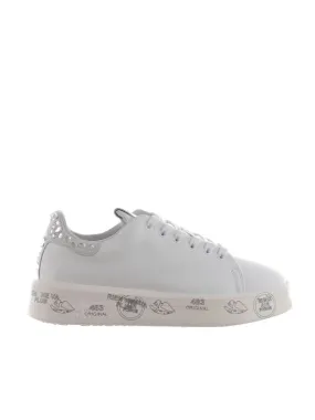 Sneaker in pelle con strass