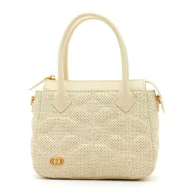 STICH&SPOON SMALL HAND SHOPPER LEATHER IVORY