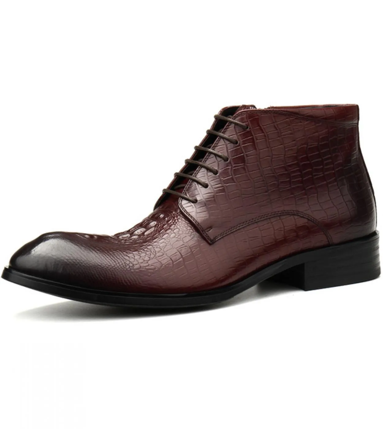 Stivali invernali di lusso da uomo in pelle da uomo in pelle di coccodrillo stivaletti British Trend