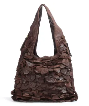  Taschendieb Wien Nussdorferstrasse 3 Borsa hobo pelle di vacchetta grana marrone scuro  